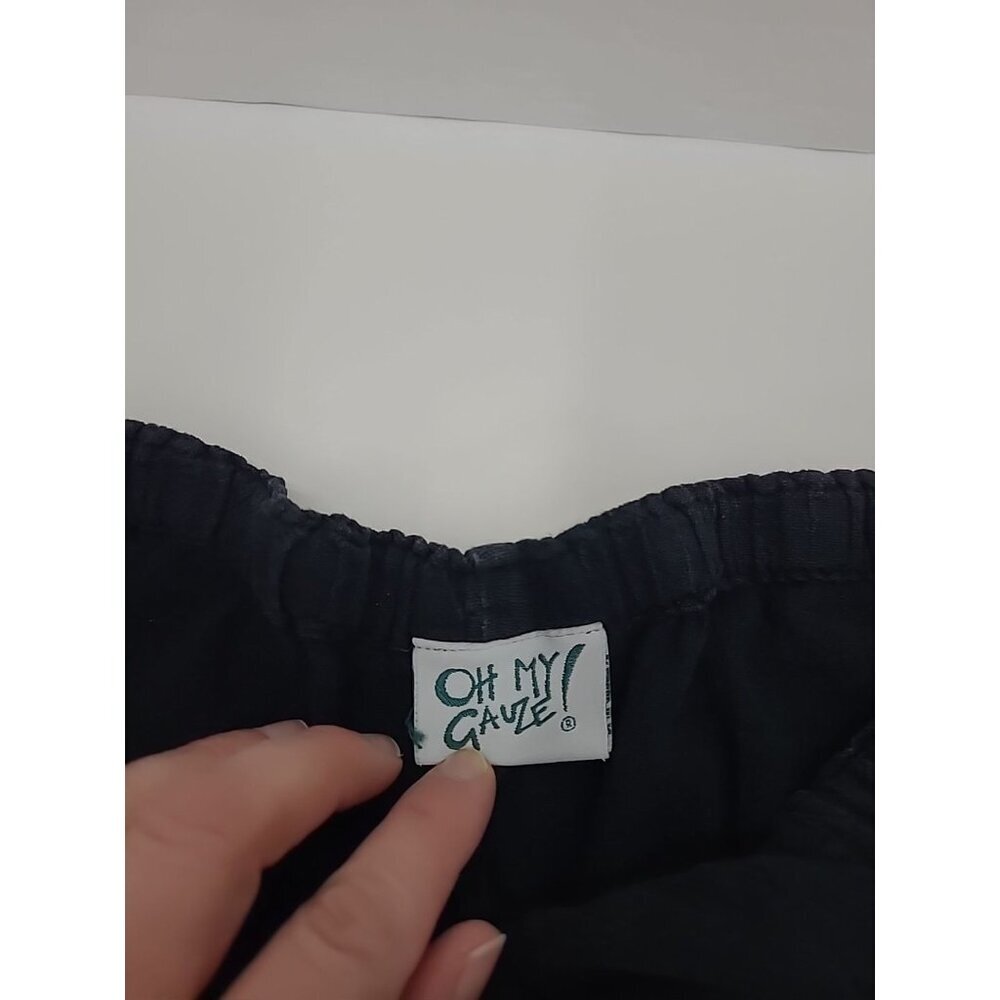 Oh My Gauze! Capri Pants Women's Size L/XL Black Flowy Boho Lagenlook - Picture 4 of 8